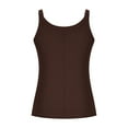 thumbnail image 5 of HongQid Women's Scoop Neck Spaghetti Strap Tank Top Ribbed Sleeveless Slim Fit Camisole Summer Casual Outfits, 5 of 7