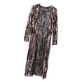 thumbnail image 3 of Cárdigan Club con lentejuelas, manga larga, elegante, largo, vestido casual, negro, 123 cm, 3 of 9