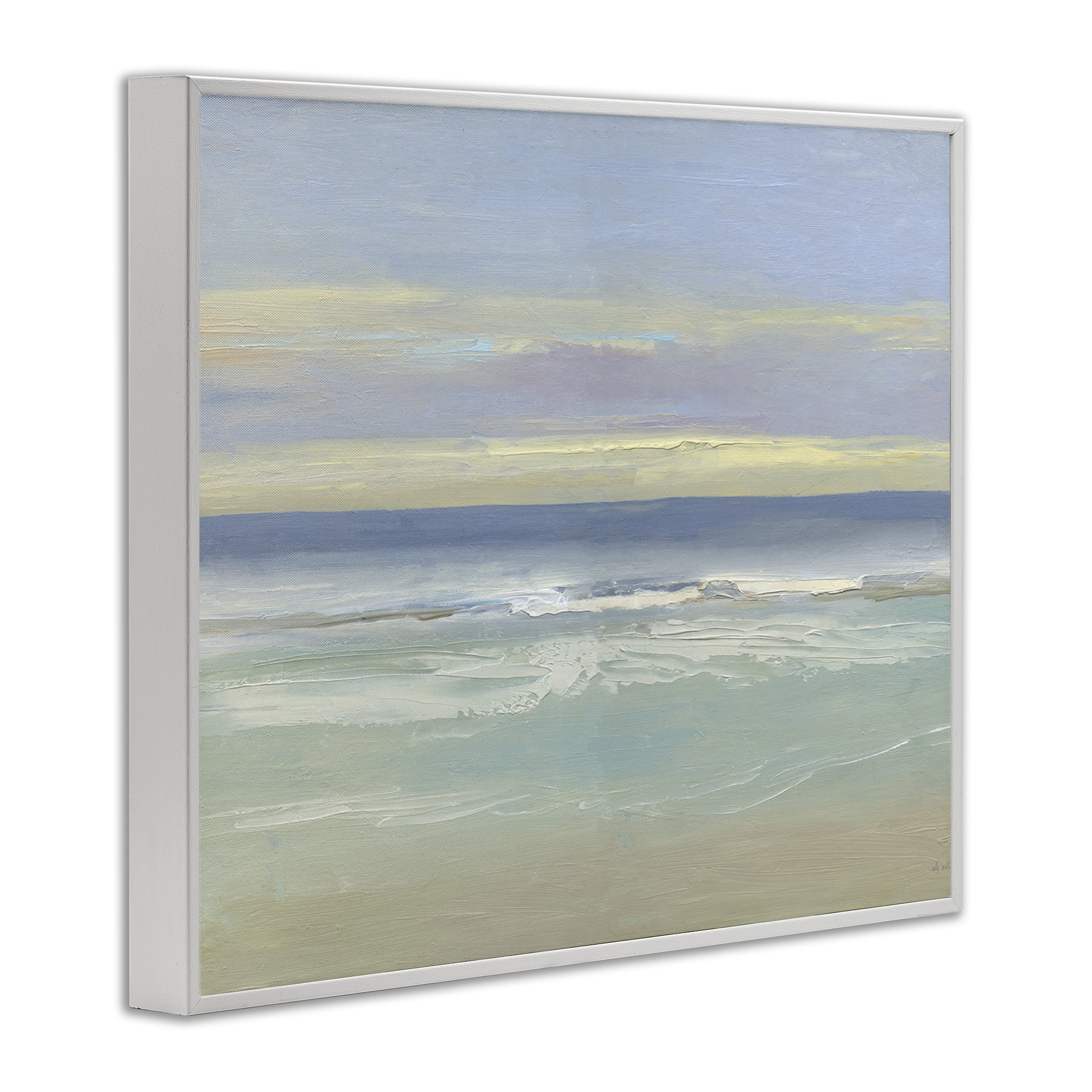 Stupell Industries Tranquil Coastal Morning Waves White Framed Giclee Art, design by Sally Swatland