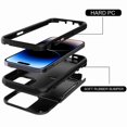 thumbnail image 6 of TECH CIRCLE For iPhone 14 Pro Max Defender Wallet Design with Card Holder and Hidden Back Mirror Three Layer Heavy Duty Protection Shockproof All-Round Armor Protective Case, Black, 6 of 6