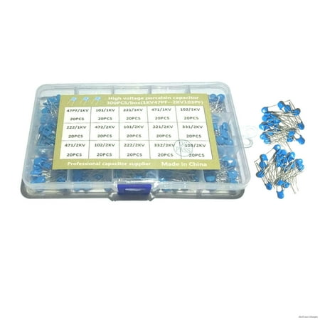 

15 Values 300Pcs Electrolytic Capacitor Assortment Box Kit 1KV47PF-2KV103PF