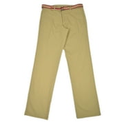 New [59 76] HAGGAR NWT KHAKI BEIGE BELTED STRAIGHT FIT CHINO PANTS 34W x 34L $75