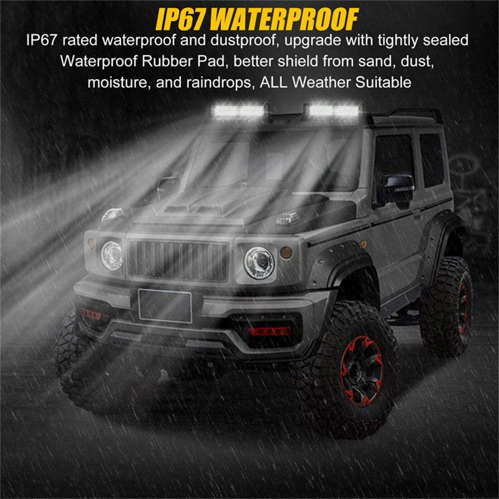 Jercoda 2 Pack 6 inch 3000LM LED Light Bar Flood Fog LED Light, 2pcs Headlight Off-Road Work Light for Cars Truck SUV ATV