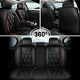 thumbnail image 4 of DIKSOAKR Seat Covers Fit for Hyundai Elantra 2017-2025 Car Seat Covers Full Set 5 Seats Waterproof Leather Automotive Seat Cushion Protector Black, 4 of 7