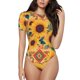 thumbnail image 1 of Fotbe Bohemian Sunflower Body de Mujer con Cuello Redondo y Mangas Cortas, Sin Mangas Ajustado, Suave, Cómodo y Básico-X-Large, 1 of 7