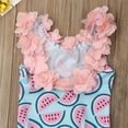thumbnail image 5 of Toddler Kid Girls One-Piece Swimsuit 3D Flower Straps Backless Solid Color Beach Bathing Suit Swimwear, 5 of 7