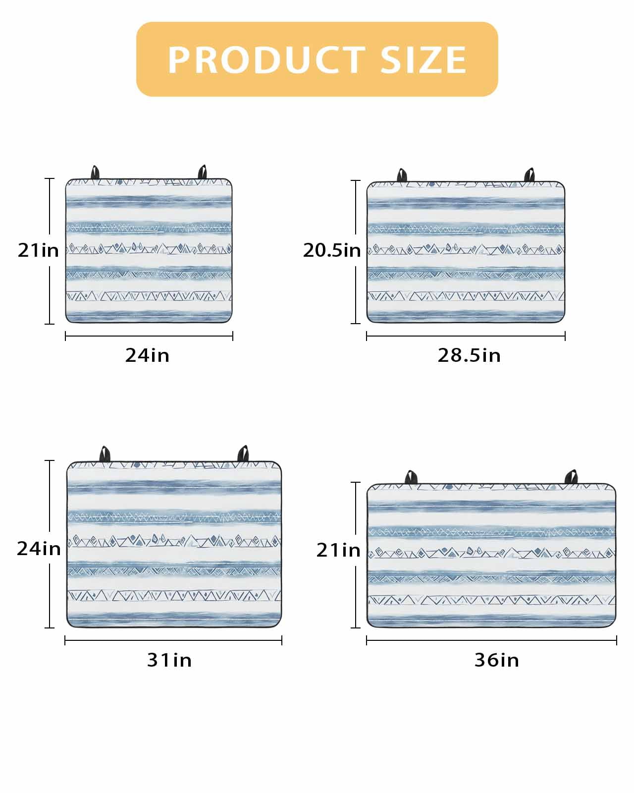 nqOlkjepod Large Induction Cooktop Protector Mat 24"x21", Blue White Stripe Stove Top Covers for Electric Stove, Modern Abstract Geometric Stripes Stove Burner Cover Mats, Glass Top Stove Cover