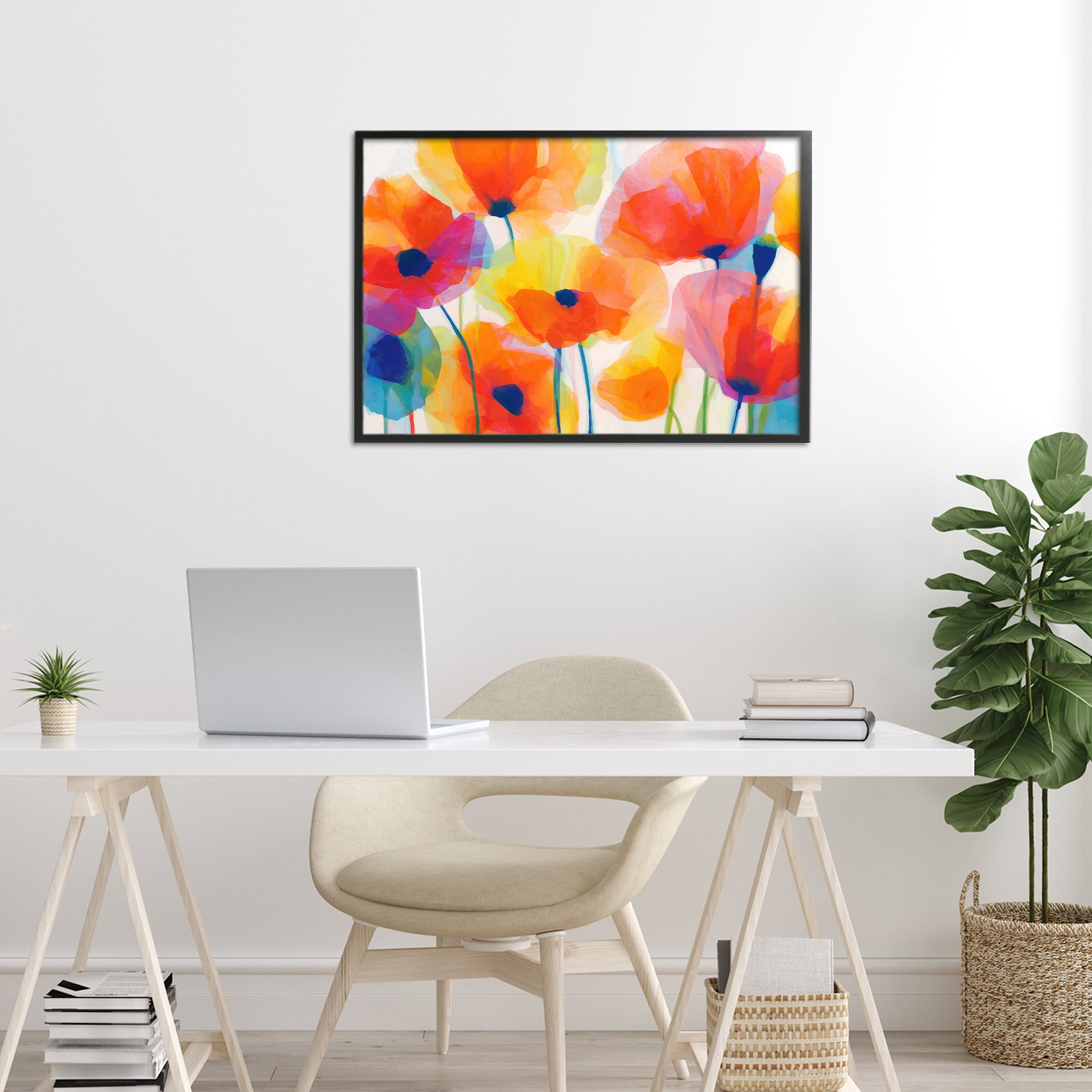 Stupell Industries Poppies At Golden Hour Black Framed Giclee Art, design by Chromatic Storm Studio