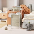 thumbnail image 3 of Baby Diaper Caddy Organizer Cart with Drawers - 3In1 Rolling Storage Cart with Wheels, Removable Diaper Caddy, Detachable Dividers - for Crib, Bedroom, Art & Craft Organizer (Off White), 3 of 8