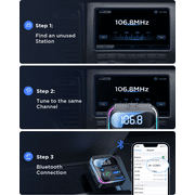 JOYROOM Bluetooth FM Transmitter for Car, Wireless Bluetooth 5.3 Car Adapter, PD & QC 3.0 USB Car Charger, Handsfree Car Kit MP3 Player, Support U Disk