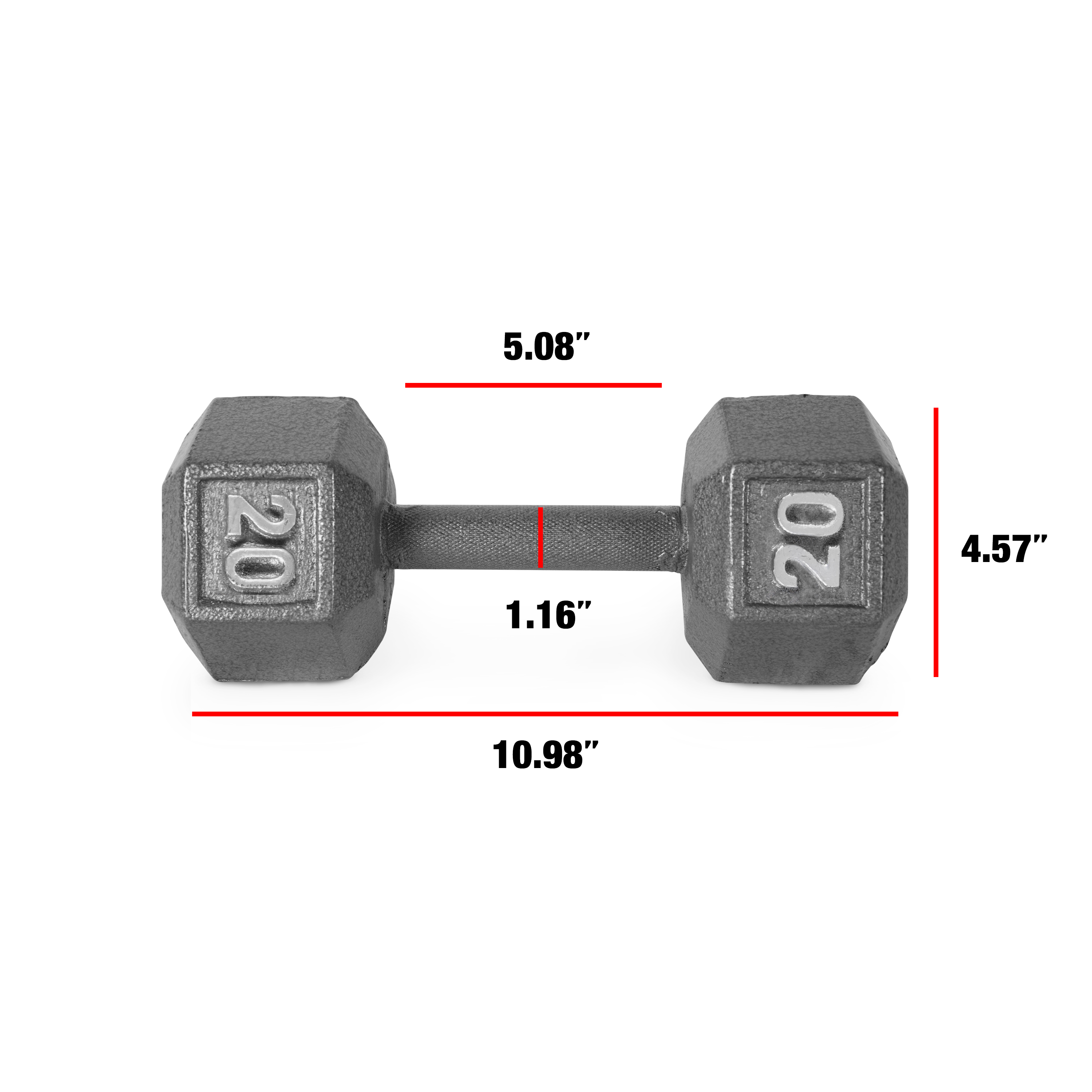 CAP Barbell 20lb Cast Iron Hex Dumbbell, Single - image 2 of 6