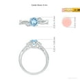 thumbnail image 5 of Angara Natural 0.72 Ct. Aquamarine with Diamond Side Stone Ring in 14K White Gold for Women (Ring Size: 3), 5 of 10