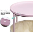 thumbnail image 6 of Round End Tables with Storage Basket, Metal Side Table Nightstand Small Bedside Table, Pink, 6 of 15