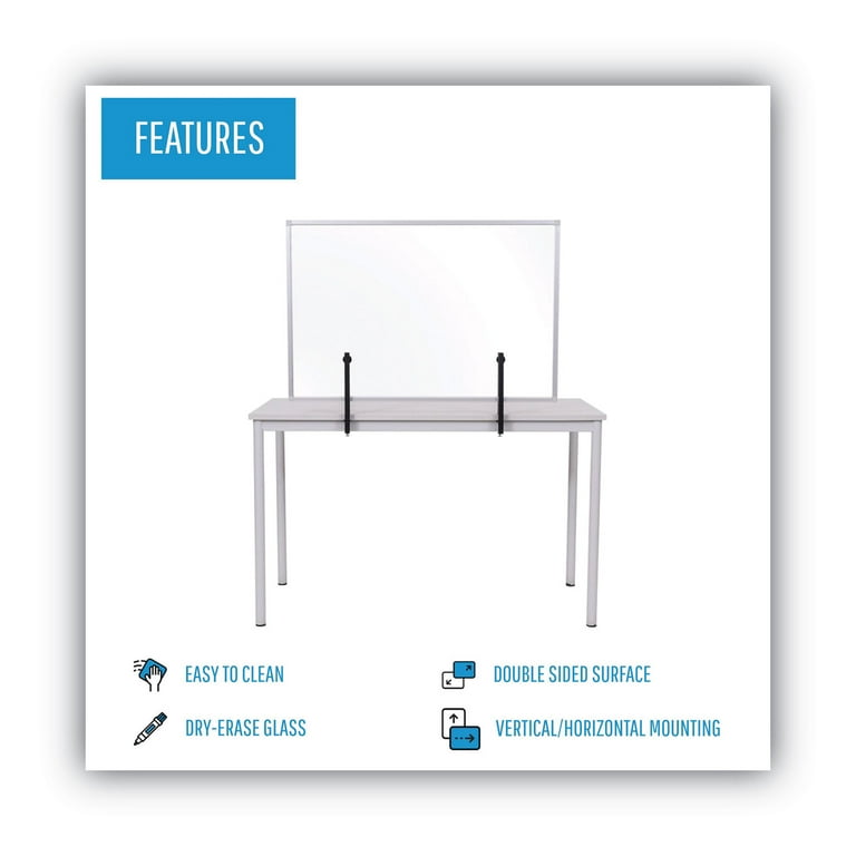 Protector Series Glass Aluminum Desktop Divider, 35.4 x 0.16 x 23.6, Clear Protector Series Glass Aluminum Desktop Divider, 35.4 x 0.16 x 23.6, Clear