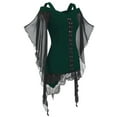 thumbnail image 5 of Haitryli Women's Gothic Renaissance Tops Off Shoulder Medieval Steampunk Victorian Corset Flowy Tops Green XL, 5 of 7