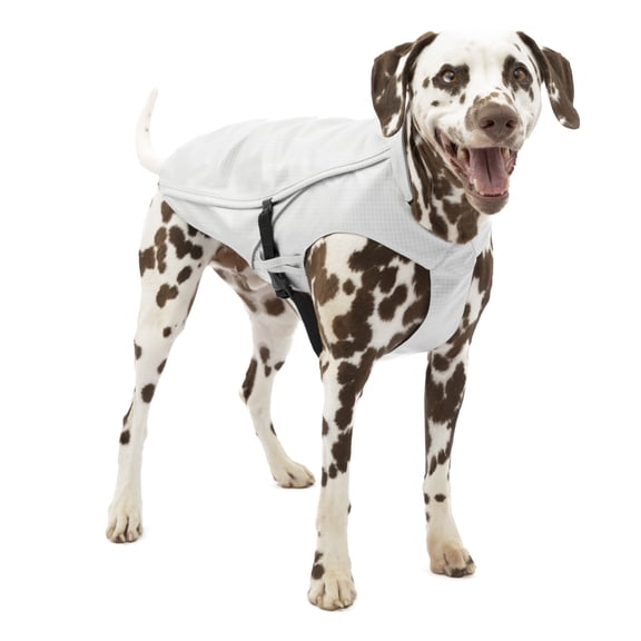 Kurgo Halifax Rain Shell, Dog Raincoat, Pet Poncho, Reflective, Leash Opening, Quick Release Buckles (Stormy White, Large)