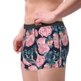 thumbnail image 2 of Sikiie Rose Flowers Print Men's Boxer Briefs, Elastic Waistband Boxer Briefs Leggings-Large, 2 of 5