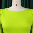 thumbnail image 5 of AURA Women’s Flared Mid Length Dress Round Neck Three Quarter Sleeve High Waist Zipper S XXXL, 5 of 7