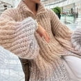 thumbnail image 3 of Chaqueta tipo suéter con cuello en V y lentejuelas estilo Chanel, holgada, de alta gama y elegante, para otoño e invierno, para mujer, con mangas largas, 3 of 6