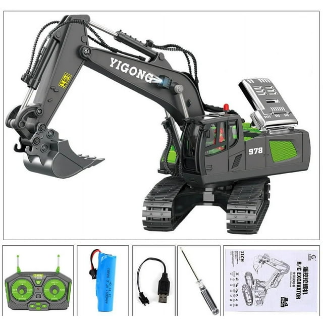 YANGHONGY Excavatrice Hydraulique en Métal 18 Canaux G308H 1/14 RTR
