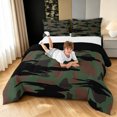thumbnail image 3 of Manfei Farmhouse Camouflage Queen Comforter Set, Mid Century Camo Comforter Sets Queen, Rust, Black Reversible, 3-Piece, 1 Comforter and 2 Pillowcases, 3 of 7