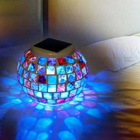 Lubelski Solar Power Led Mosaic Glass Ball Color Changing Light Garden Lawn Decor Lamp Canada Lubelski Solar Power Led Mosaic Glass, Solar Powered Mosaic Glass Garden Lights