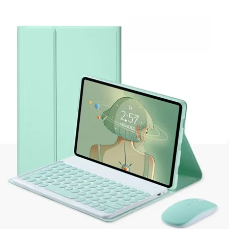 Compatible with Xiaomi Mi Pad 5 Pro 11 inch Tablet Case, Detachable Keyboard Cover for Xiaomi Mi Pad 5 (Green B,Hebrew Keyboard)