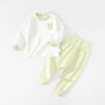thumbnail image 2 of Ulanda Infant Toddler Baby Girls Clothes Outfits,2 Piece Cute Fall Long-sleeve Top and Pants (Light Green, 3-4 Years), 2 of 6