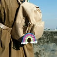 thumbnail image 1 of Ruiboury Keychain Ring Rainbow Hanging Buckle Door Key Chain Holder Backpack Handbag Wallet Decorative Keyring Pendant for Ladies Orange Colorful, 1 of 6