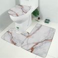 thumbnail image 2 of White Rose Gold Marble Pattern Bathroom Rugs Sets 3 Piece,Toilet Cover Set,Absorbent Non Slip Bathroom Mats Sets with U-Shaped Contour Rug Toilet Rug Set, 2 of 5