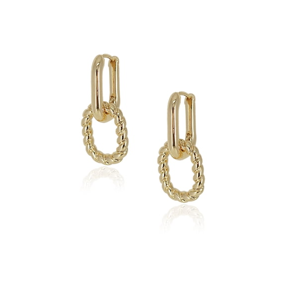 Time and Tru Women's linked Hoop Earring in Gold Plated
