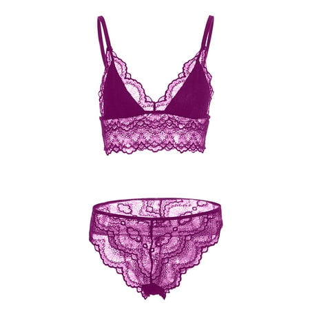 

Lingerie For Women Suspenders Sexy Lace Pattern Underwear Hollow Lace Panties Two Piece Set