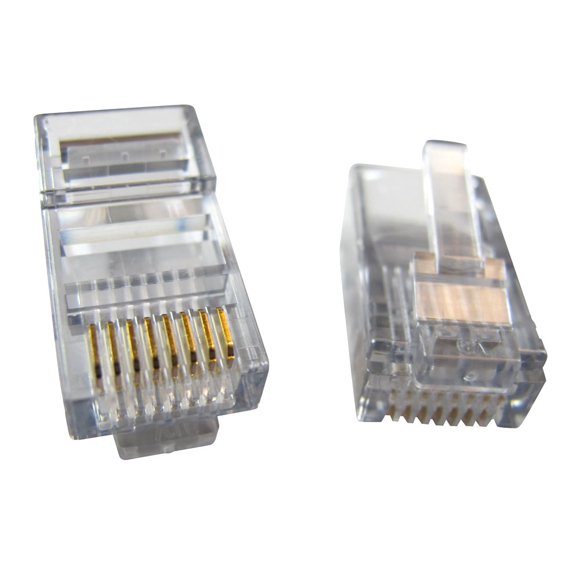 Allen Tel AT8X8SC-2224 Prise Modulaire pour Fil Solide avec Cordon Plat, 8 Contacts, 8 Positions pour Fil de Calibre 24, Lot de 100