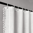 thumbnail image 4 of Doublure de Rideau de Douche Bohème Style Ferme, Rideau de Douche en Lin à Rayures Robustes avec Pompon, Imperméable, Rideau de Douche Bohème Rétro National en Tissu, 4 of 7