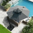 thumbnail image 5 of Pellebant  11.5FT Outdoor Round Cantilever Umbrella With Double Top Dark Grey, 5 of 5