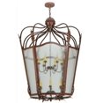 thumbnail image 4 of Meyda 138234 43 in. Citadel 12 Light Pendant, Leaf Detail Rusty Nail Texture & CS Glass, 4 of 5