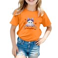 thumbnail image 6 of Ulanda Toddler Baby Girl Halloween Shirt Cute Ghost T-Shirt for Kids Short Sleeve Tee Fall Tops (Orange, 3-4 Years), 6 of 6