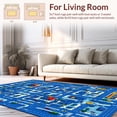 thumbnail image 2 of ODIKA 5'x7' Machine Washable Non-Slip Area Rug, Lively Traffic and Building Illustration High Traffic Rug, Blue, 22434, 2 of 7