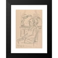 thumbnail image 2 of Ivan Ivanec 14x18 Black Modern Framed Museum Art Print Titled - A Man Sitting in an Armchair at the Fireplace (1940), 2 of 5