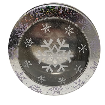 Holiday Time Brand Large Rd Cookie Tin. 9.75" by 3.75"H. Decorative Tin, Christmas, 1 Ct.