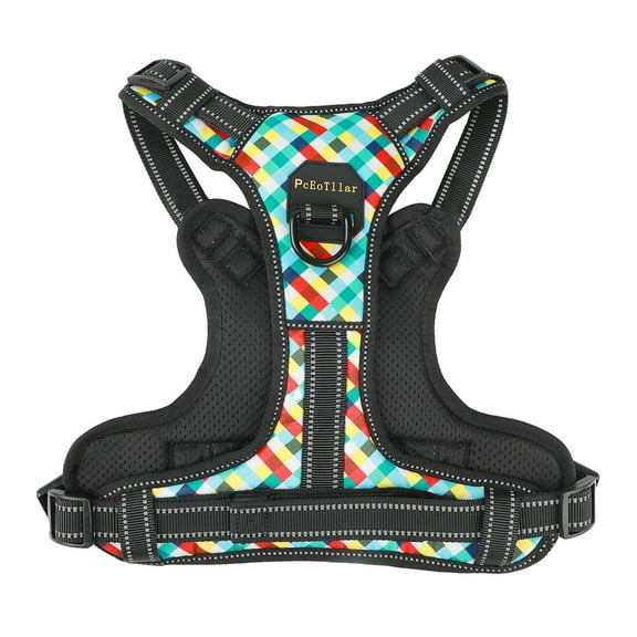 PcEoTllar No Pull Dog Harness, Adjustable Reflective Soft Padded Pet Dog Vest Harness for Small Medium Large Dog Breeds Outdoor Training Walking