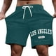 thumbnail image 1 of Pantalones cortos informales con estampado de letras para hombre, de poliéster transpirable, para el verano, 1 of 4