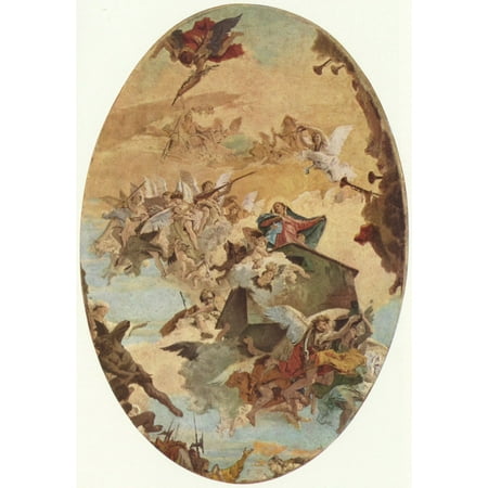 Rub Transfer Wall Art - Framed Art for Your Wall Tiepolo, Giovanni Battista - Transfer of the Holy House of Nazareth to Loreto 10 x 13 Frame