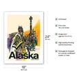 thumbnail image 2 of Southeast Alaska - Native Americans - Tribal Totem Poles - Alaska Airlines - Vintage Airline Travel Poster c.1974 - Fine Art Matte Paper Print (Unframed) 18x24in, 2 of 4