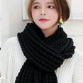 thumbnail image 6 of BWASD Winter Knit Scarf for Women Men Casual Solid Color Shawl Wraps Oversized Long Soft Warm Windproof Cable Fashion Outdoor Outfit Black, 6 of 6