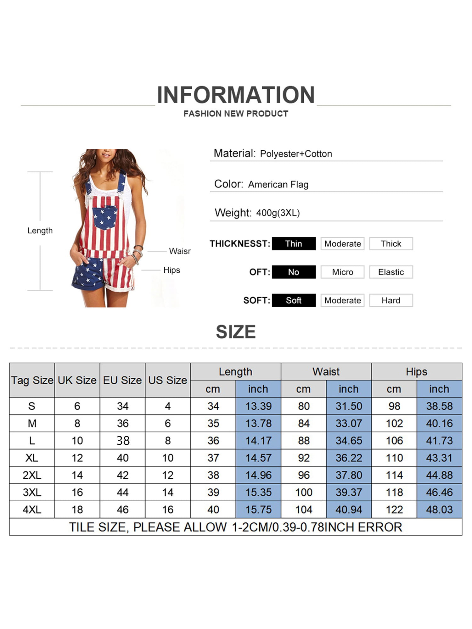 Skksst Womens American Flag Print Plus Size Dungaree India
