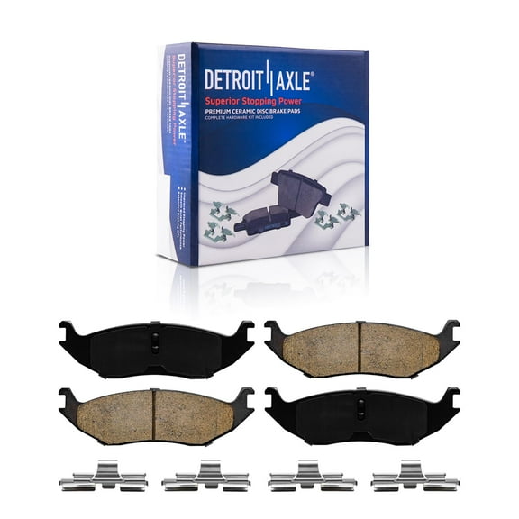 Detroit Axle - Rear 2pc Brake Pads for Chrysler Aspen Dodge Durango Ram 1500 Classic, 2 Ceramic Brake Pads with Clip Replacement Fits select: 2013-2014 RAM 1500 ST, 2015-2017 RAM 1500 SLT