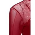 thumbnail image 5 of TiaoBug Women's Lyrical Ballet Contemporary Dance Ice Skating Asymmetrical Dress Burgundy L, 5 of 7