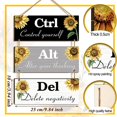 thumbnail image 3 of Sunflower Office Wall Decor Wooden Ctrl Alt Del Decorative Saying Hanging Sign, 3 of 6