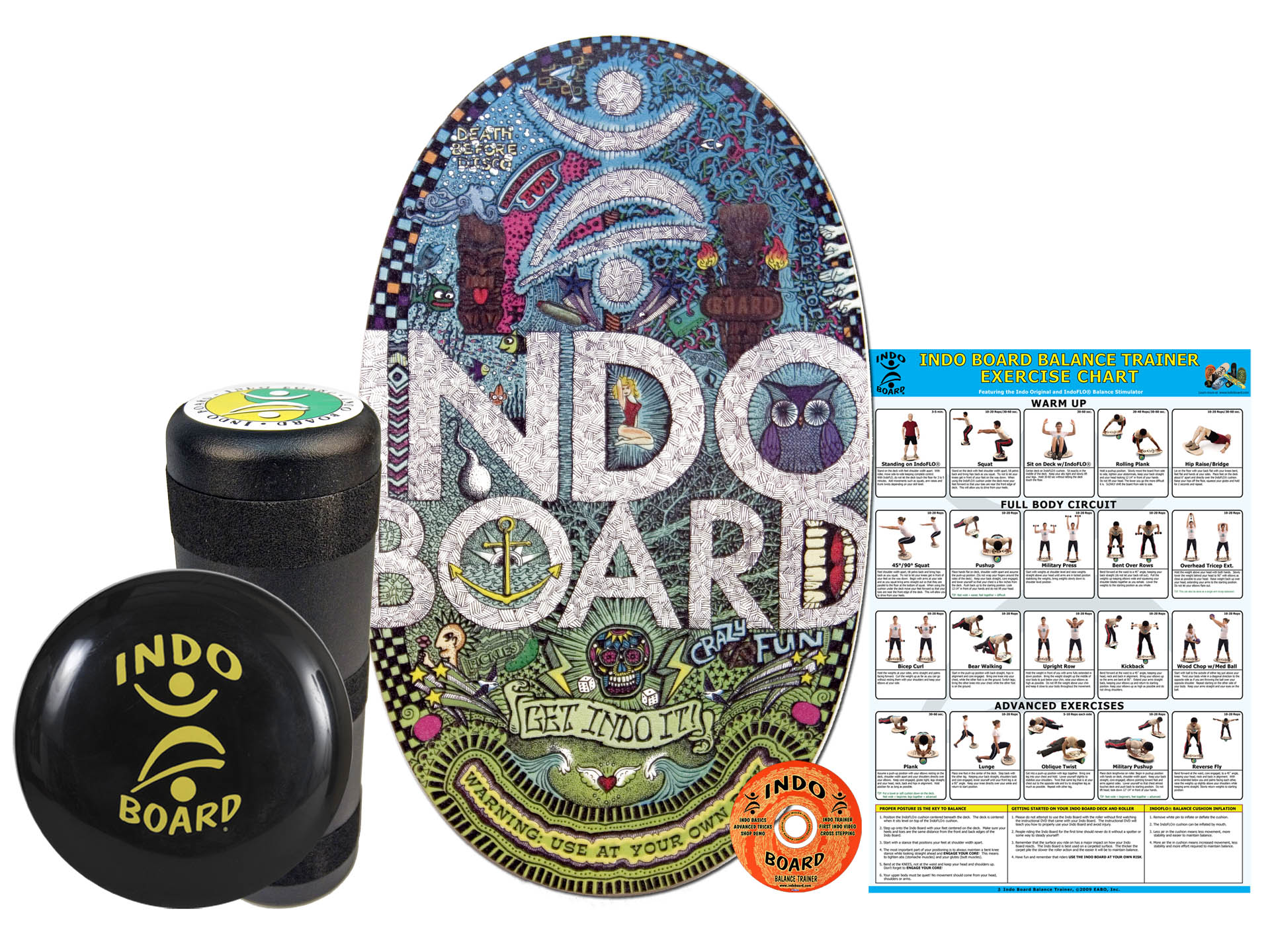 INDO BOARD Original Balance Board Training Package, Doodle design